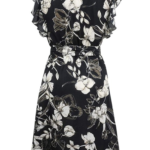 NWT Flutter Sleeve Button A-line Floral Sundress - Picture 6 of 7